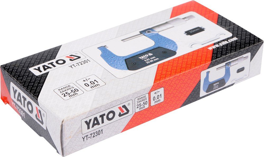 Mikrometras Yato 25-50mm YT-72301 kaina ir informacija | Mechaniniai įrankiai | pigu.lt