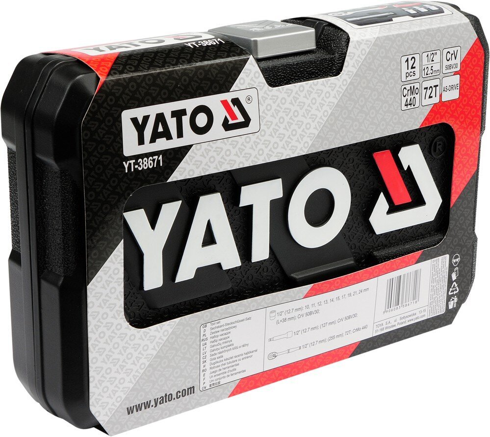 Galvučių ir raktų rinkinys YATO YT-38671 | 12VNT. kaina ir informacija | Mechaniniai įrankiai | pigu.lt
