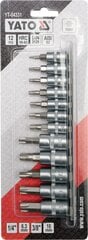 Įpresuotų antgalių rinkinys Torx 1/4" 3/8" T8-T55 Yato (YT-04331), 12 vnt. kaina ir informacija | Mechaniniai įrankiai | pigu.lt