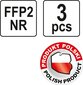 Respiratorius-kaukė su vožtuvu FFP2/KZ CE Yato 3vnt. (YT-74917) цена и информация | Galvos apsauga | pigu.lt