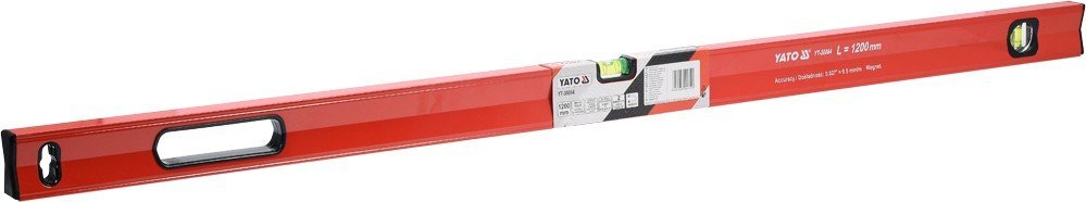 Gulsčiukas aliuminis, magnetinis, 120cm, 2L, Yato (YT-30064) kaina ir informacija | Mechaniniai įrankiai | pigu.lt