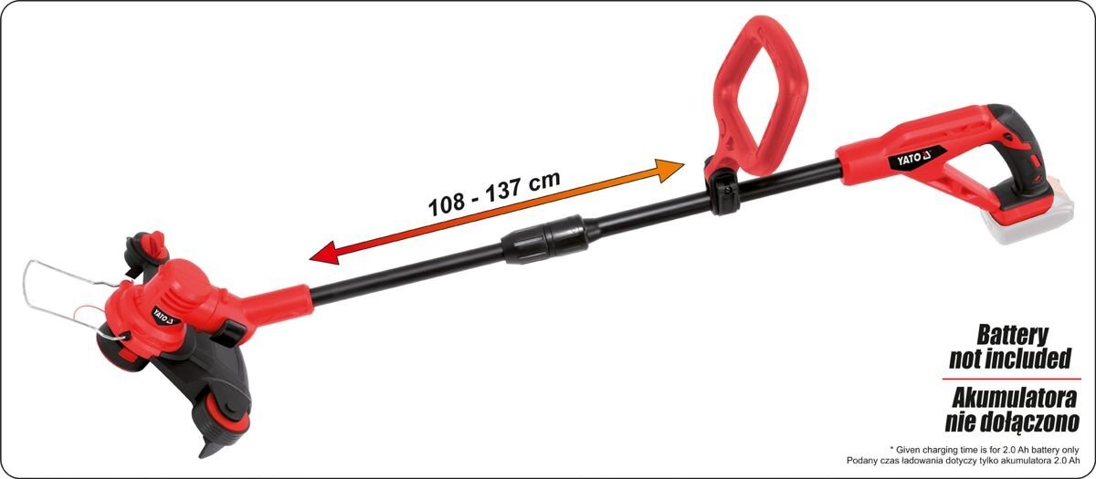 Trimeris akumuliatorinis 18V Li-ion Yato (YT-82831) цена и информация | Trimeriai (žoliapjovės), krūmapjovės | pigu.lt