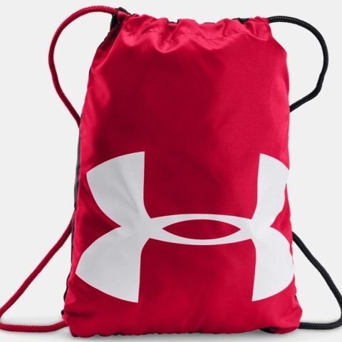 Krepšys sportinei aprangai Under Armour Ozsee Sackpack, raudonas/juodas kaina ir informacija | Kuprinės ir krepšiai | pigu.lt