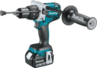 Аккумуляторная ударная дрель-шуруповёрт Makita DHP481RTJ, 18V цена и информация | Шуруповерты, дрели | pigu.lt