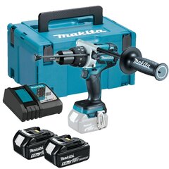 Аккумуляторная ударная дрель-шуруповёрт Makita DHP481RTJ, 18V цена и информация | Шуруповерты, дрели | pigu.lt