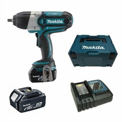 Akumuliatorinis smūginis suktuvas Makita DTW450RTJ 1/2", 18V kaina ir informacija | Suktuvai, gręžtuvai | pigu.lt