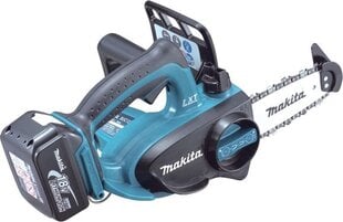 Аккумуляторная бензопила Makita 18В 5Ач, с 2 аккумуляторами цена и информация | Пилы, циркулярные станки | pigu.lt