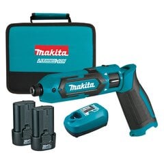 Makita TD022DSE power wrench 1/4" 2450 RPM 25 N⋅m Black, Blue 7.2 V цена и информация | Шуруповерты, дрели | pigu.lt