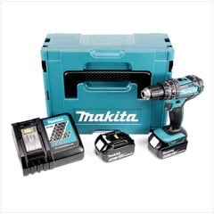 Аккумуляторная ударная дрель-шуруповёрт Makita DHP482RFJ, 18V цена и информация | Шуруповерты, дрели | pigu.lt