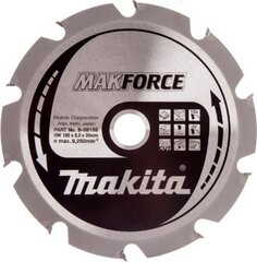 Пильный диск MAKFORCE 165X2X20 мм 20° T10 Makita B-08159 Т.К.Т.  цена и информация | Запчасти для садовой техники | pigu.lt