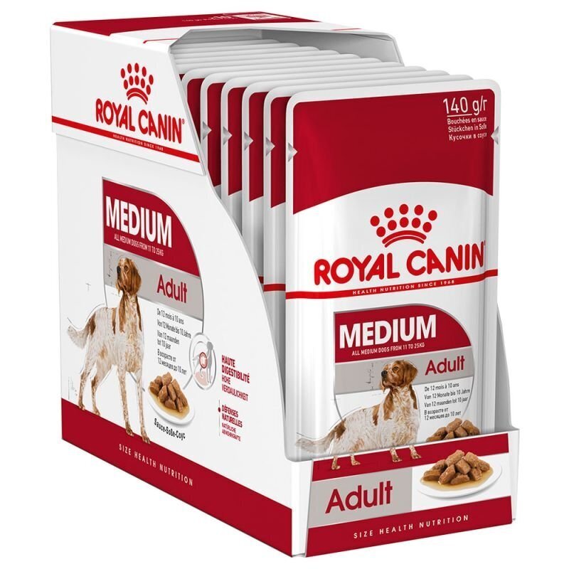 Royal Canin Medium Adult drėgnas maistas šunims, 10x140g kaina ir informacija | Konservai šunims | pigu.lt