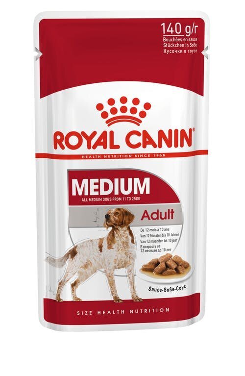 Royal Canin Medium Adult drėgnas maistas šunims, 10x140g kaina ir informacija | Konservai šunims | pigu.lt