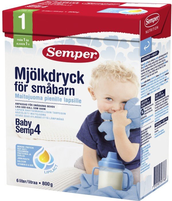 Tolesnio maitinimo pieno mišinys Semper BabySemp4, nuo 12 mėn., 800 g цена и информация | Tolesnio maitinimo mišiniai | pigu.lt