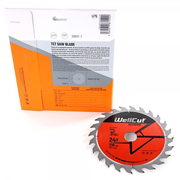 Wellcut extreme pjovimo diskas 216 mm kaina ir informacija | Mechaniniai įrankiai | pigu.lt
