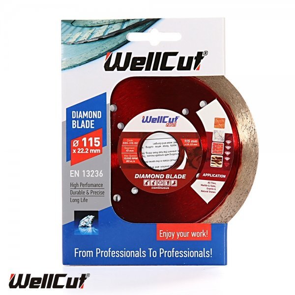 Deimantinis diskas WellCut Extreme sausam/šlapiam pjovimui, 115 mm kaina ir informacija | Mechaniniai įrankiai | pigu.lt
