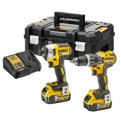 Комплект аккумуляторных ударной отвертки и отвертки-дрели Dewalt DCK266P2T 18В цена и информация | Шуруповерты, дрели | pigu.lt