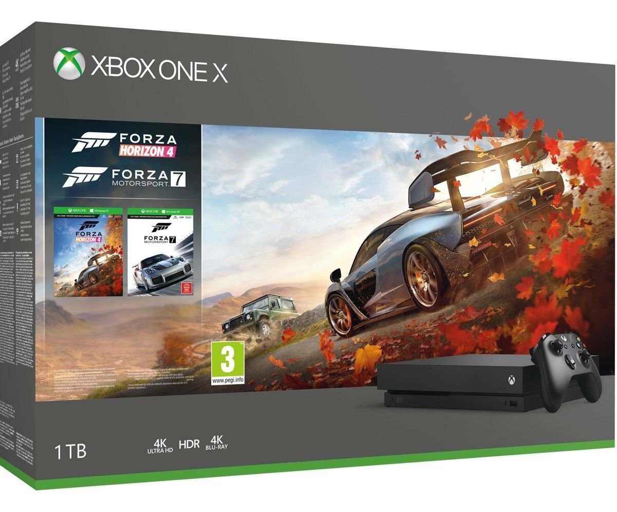 Microsoft Xbox One X 1TB + Forza Horizon 4 + Forza Motorsport 7 kaina ir informacija | Žaidimų konsolės | pigu.lt