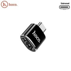 Hoco UA5 Type-C Коннектор на USB 2.0 Type A Гнездо Адаптер Переходник Провода с OTG функцией Черный цена и информация | Адаптеры, USB-разветвители | pigu.lt