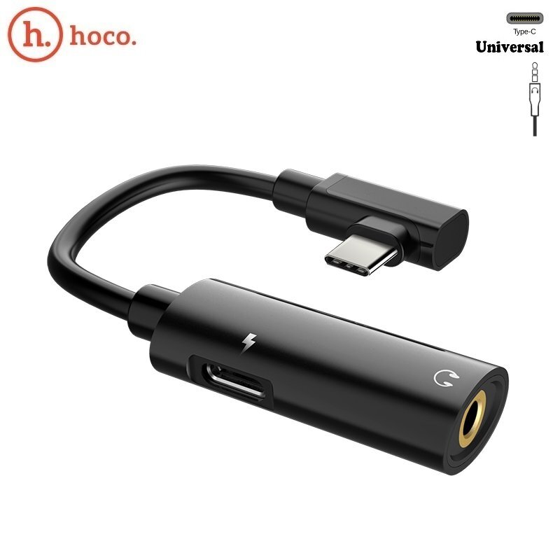 Adapteris Hoco LS19BK 3.5 mm AUX 2 - Type-C kaina ir informacija | Adapteriai, USB šakotuvai | pigu.lt