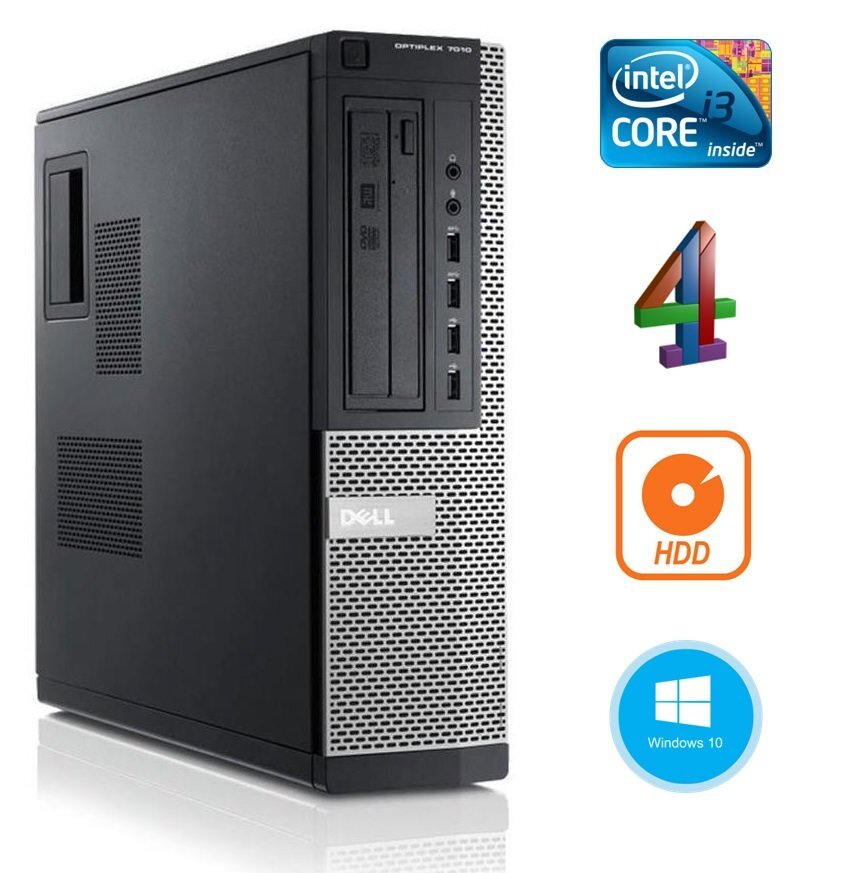 DELL 7010 DT i3-2120 4GB 250GB NODVD WIN10Pro kaina ir informacija | Stacionarūs kompiuteriai | pigu.lt