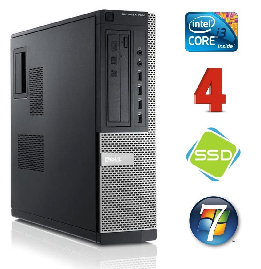 DELL 7010 DT i3-2120 4GB 120SSD NODVD WIN7Pro kaina ir informacija | Stacionarūs kompiuteriai | pigu.lt