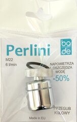 BA-DE Chromuotas pasukama (bendra) 22F su vandens taupymo aeratorius, srautas 6 l / min. Su gumine tarpine kaina ir informacija | Virtuvinių plautuvių ir maišytuvų priedai | pigu.lt