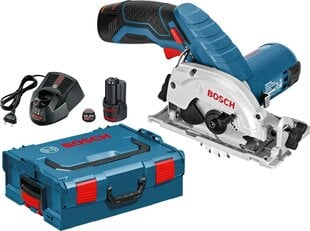 Аккумуляторная циркулярная пила Bosch GKS 12В-26 2 x 3,0 Ач цена и информация | Пилы, циркулярные станки | pigu.lt