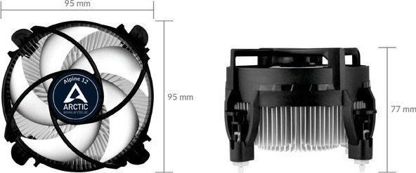 Procesoriaus aušintuvas Arctic Alpine 12 (ACALP00027A) kaina ir informacija | Procesorių aušintuvai | pigu.lt
