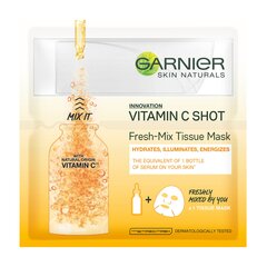 Lakštinė veido kaukė su vitaminu C GARNIER SKIN NATURALS "Fresh Mix" kaina ir informacija | Veido kaukės, paakių kaukės | pigu.lt