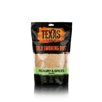 Texas club Dulkės šaltam rūkymui Hickory & spices, 500g цена и информация | Medžio anglis, briketai, uždegimo priemonės | pigu.lt