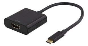 Deltaco USBC-HDMI8, USB-C/HDMI, 0.2 m kaina ir informacija | Kabeliai ir laidai | pigu.lt