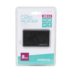 Omega OUCR33IN1 Картридер SDHC / MicroSD / SDXC / с 3.0 USB-плагином / черный цена и информация | Адаптеры, USB-разветвители | pigu.lt