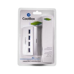 USB-разветвитель CoolBox COO-HU4ALU3 Алюминий (4 порта) цена и информация | Адаптеры, USB-разветвители | pigu.lt