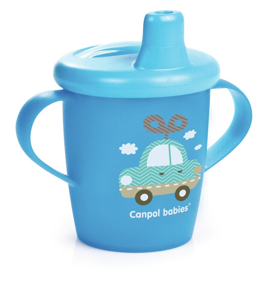 Neišsiliejantis puodelis Canpol Babies, 250 ml, mėlynas цена и информация | Buteliukai kūdikiams ir jų priedai | pigu.lt
