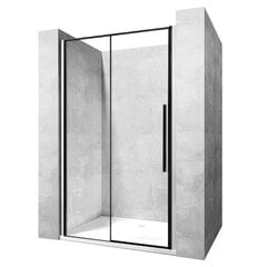 Dušo durys į nišą REA Solar black mat, 120x195 cm kaina ir informacija | Dušo durys ir sienelės | pigu.lt