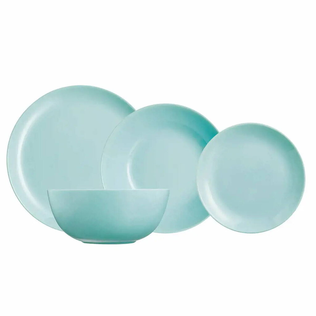 Luminarc lėkščių komplektas Diwali Light Turquoise, 19 dalių цена и информация | Indai, lėkštės, pietų servizai | pigu.lt