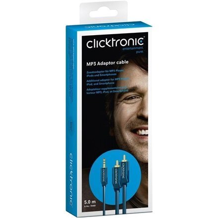 Clicktronic 70468, Aux 3.5 mm/RCA, 3 m kaina ir informacija | Kabeliai ir laidai | pigu.lt