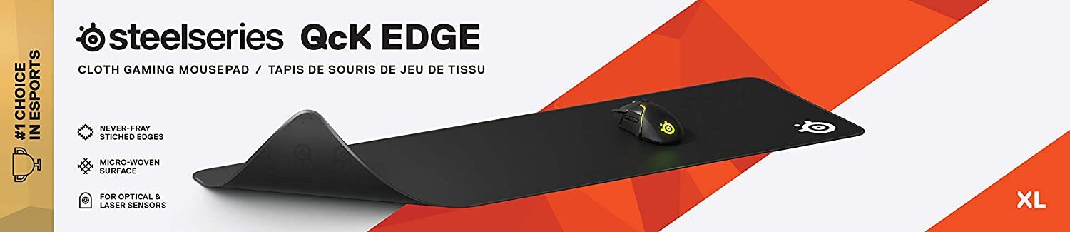 SteelSeries QcK Edge XL, juodas kaina ir informacija | Pelės | pigu.lt