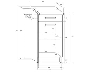 Virtuvinė spintelė Polo 2 S40_1SZ, ąžuolo/rudos spalvos цена и информация | Кухонные шкафчики | pigu.lt