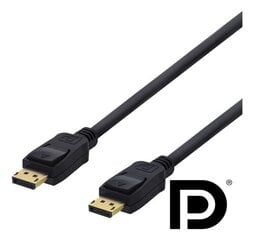 Deltaco DP-1010D, DisplayPort , 1m kaina ir informacija | Kabeliai ir laidai | pigu.lt