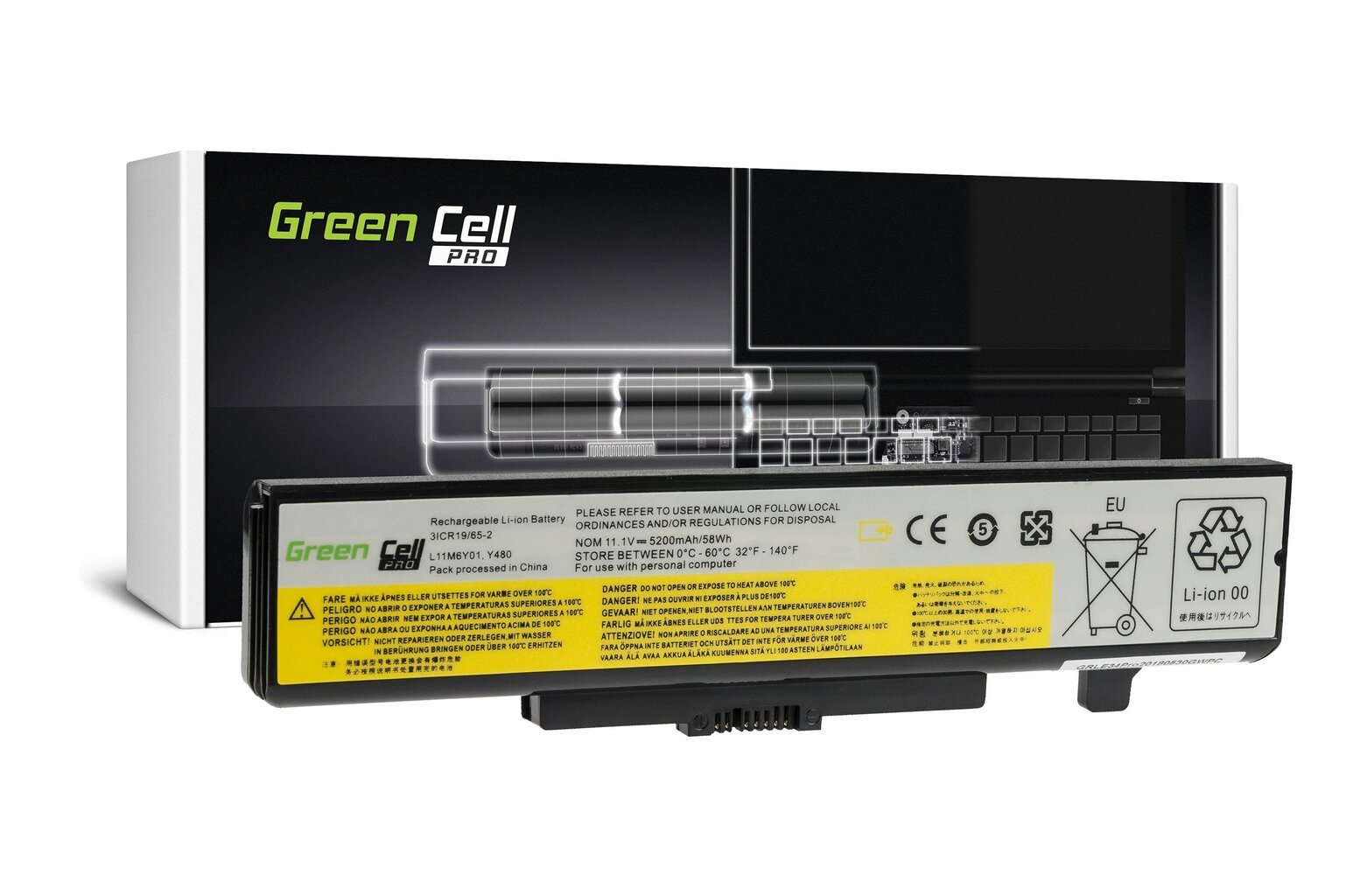 Green Cell PRO Laptop Battery L11S6Y01 L11S6F01 Lenovo B580 B590 G500 G505 G510 G700 G710 G580 G585,IdeaPad P500 P585 Y580 Z580 цена и информация | Akumuliatoriai nešiojamiems kompiuteriams | pigu.lt