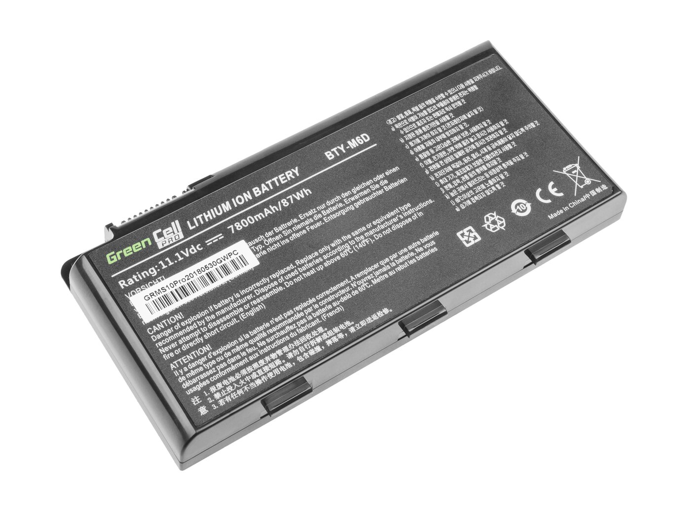 Green Cell PRO Laptop Battery BTY-M6D for MSI GT60 GT70 GT660 GT680 GT683 GT780 GT783 GX660 GX680 GX780 цена и информация | Akumuliatoriai nešiojamiems kompiuteriams | pigu.lt