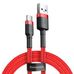 Baseus USB Kabelis Durable Nylon Braided Wire Usb / Usb-C Qc3.0 3A 1M raudonas CATKLF-B09 kaina ir informacija | Laidai telefonams | pigu.lt