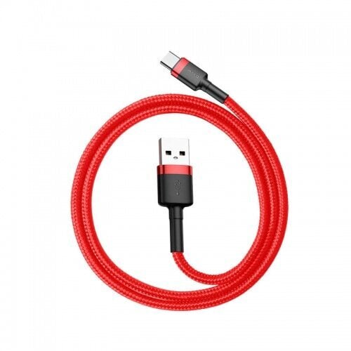 Kabelis Baseus USB2.0 A kištukas - USB C kištukas 0.5 m, QC3.0 su nailoniniu šarvu Cafule, raudonas kaina ir informacija | Laidai telefonams | pigu.lt