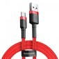 Kabelis Baseus USB2.0 A kištukas - USB C kištukas 0.5 m, QC3.0 su nailoniniu šarvu Cafule, raudonas kaina ir informacija | Laidai telefonams | pigu.lt