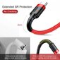 Kabelis Baseus USB2.0 A kištukas - USB C kištukas 0.5 m, QC3.0 su nailoniniu šarvu Cafule, raudonas kaina ir informacija | Laidai telefonams | pigu.lt
