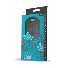 Setty solar power bank 5000 mAh black цена и информация | Зарядные устройства Power bank | pigu.lt