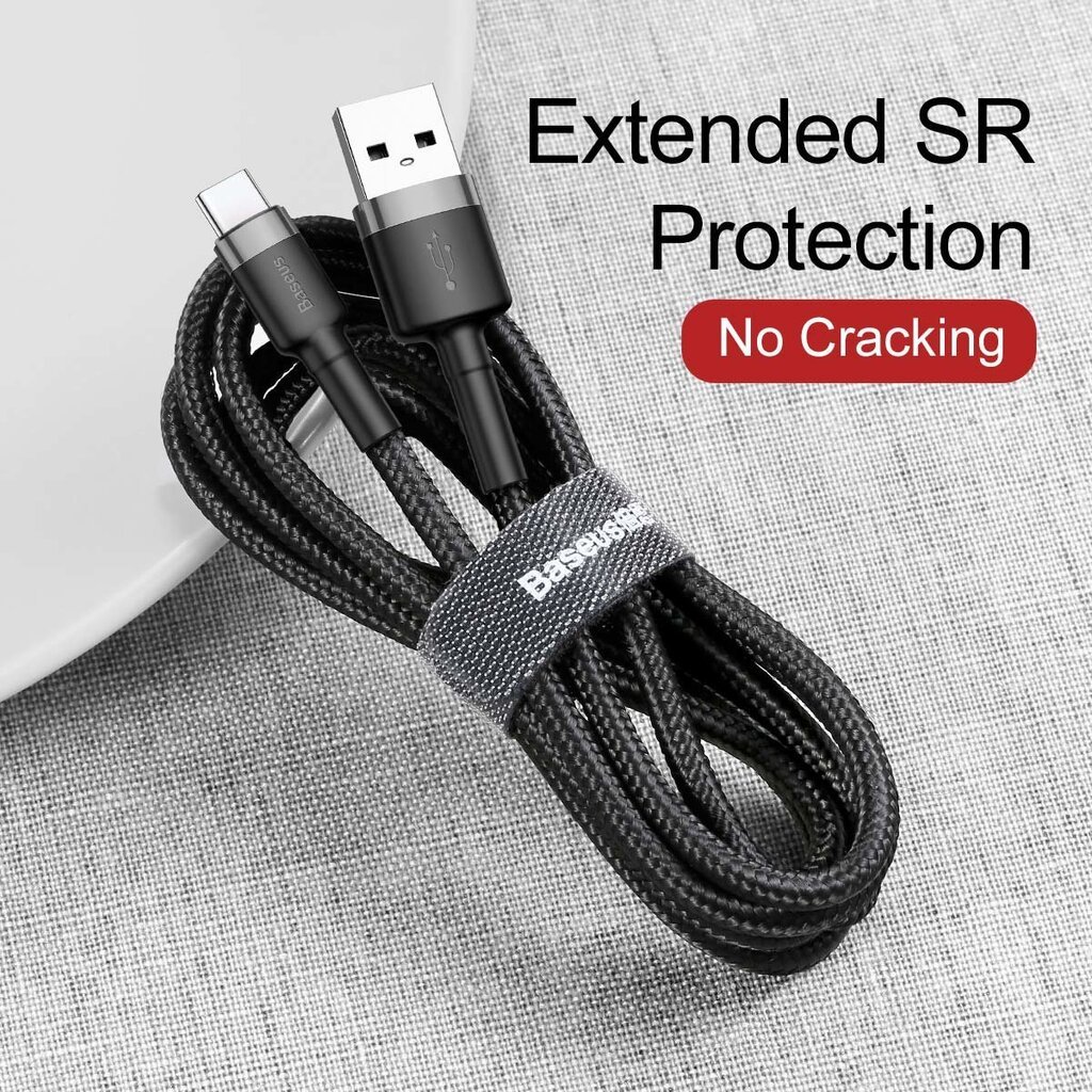 Baseus Durable Nylon Braided Wire, USB - C, 0,5 m kaina ir informacija | Laidai telefonams | pigu.lt