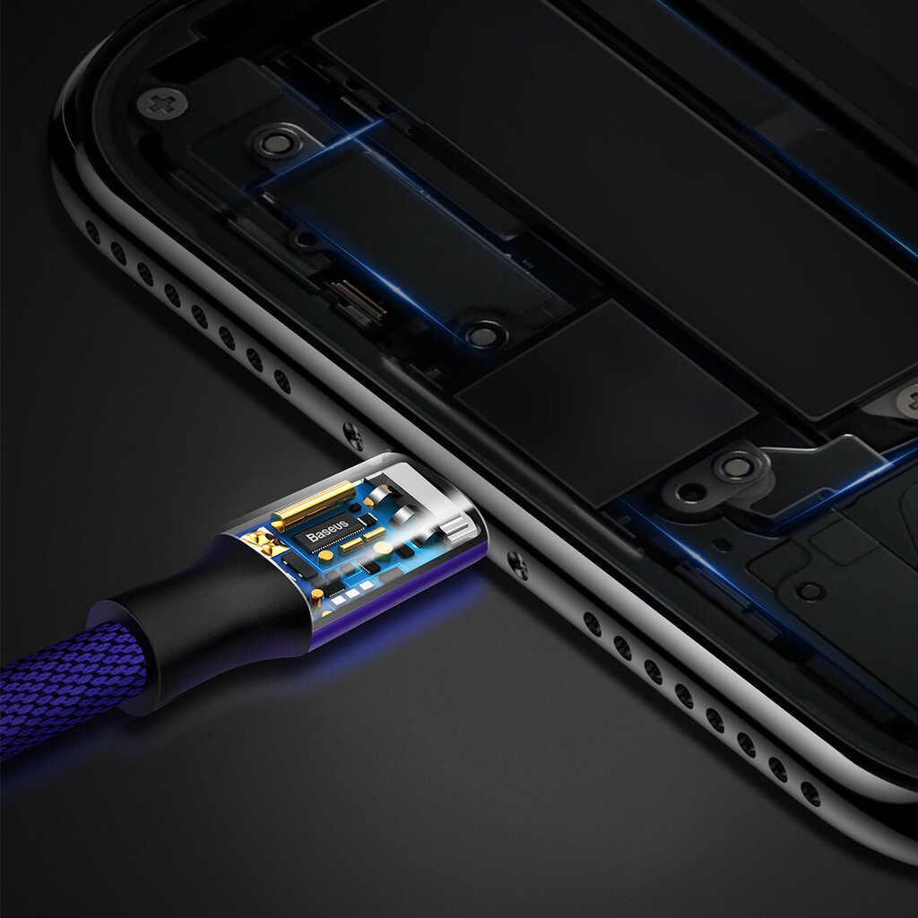 Įkrovimo/duomenų perdavimo laidas USB - Lightning Baseus Yiven 2A, 1,2m, tamsiai mėlynas kaina ir informacija | Laidai telefonams | pigu.lt