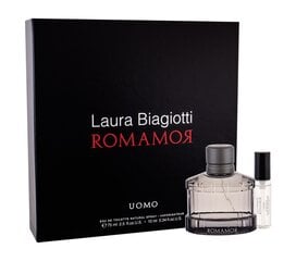 Laura Biagiotti Romamor набор для мужчин EDT 75 мл + EDT 10 мл цена и информация | Мужские духи | pigu.lt